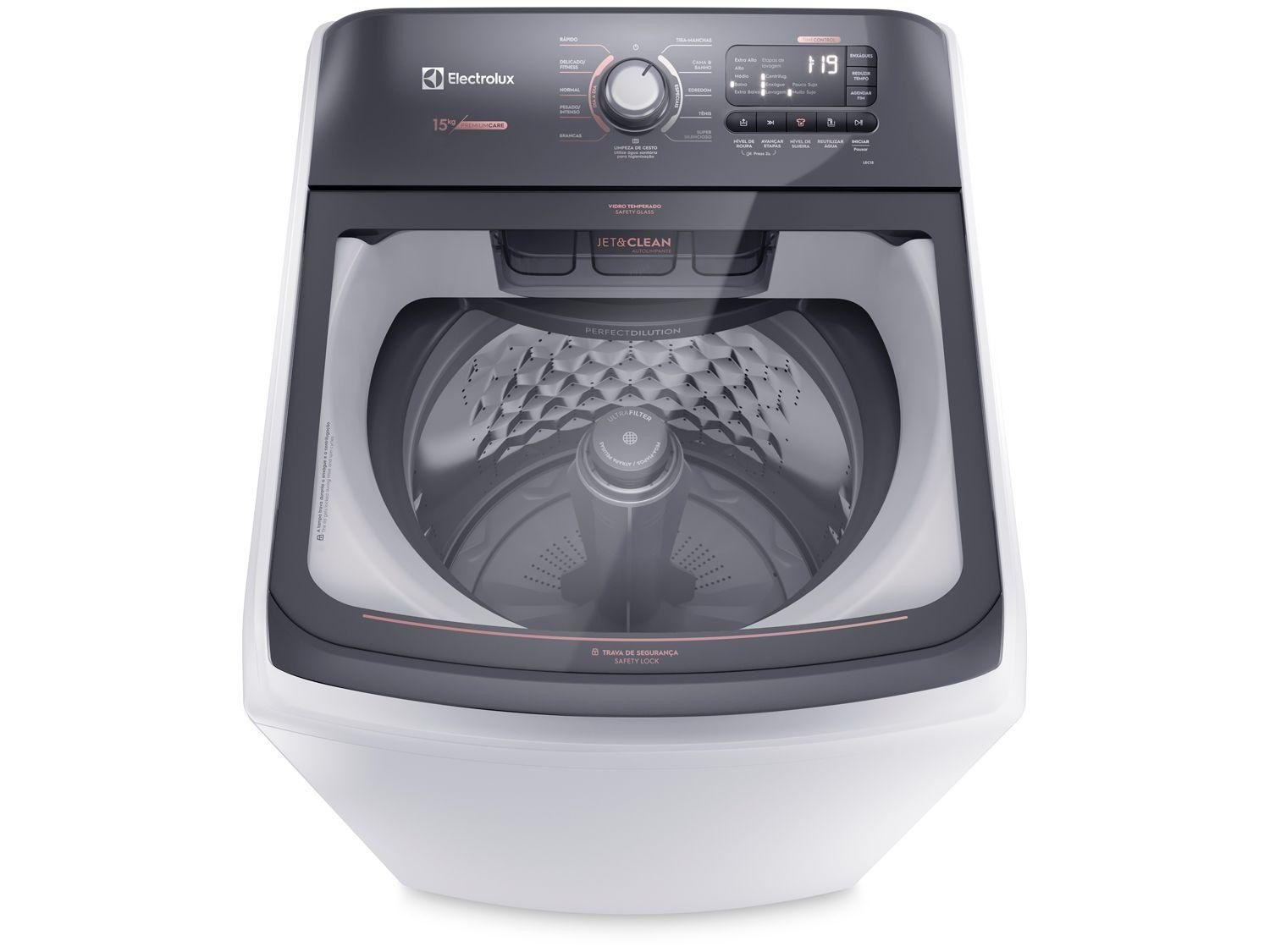 Lavadora de Roupas Electrolux 15kg Cesto Inox
