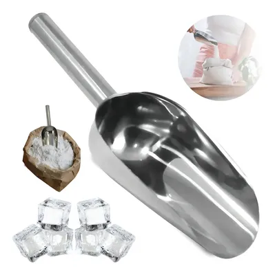 Concha Pegador Multiuso Inox Gelo, Cereais, Grãos, Ração Grande Cor Cinza