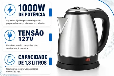 Chaleira Elétrica Inox 1