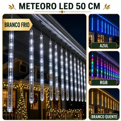 Cascata Meteoro 50cm 8 Tubos Led 3