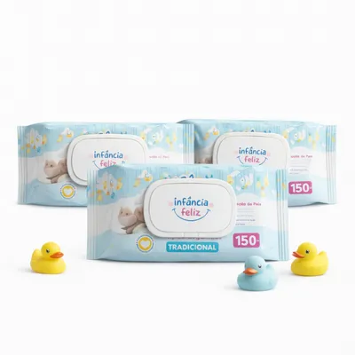 Kit 3 Toalhas Umedecidas Infância Feliz