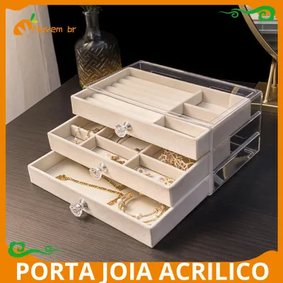 Porta Joia Acrílico Luxo com 3camadas