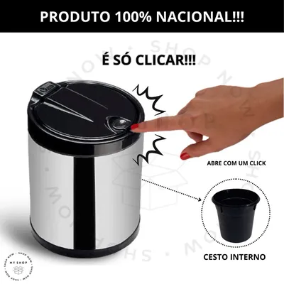 Lixeira de Pia Inox com Tampa Click 2
