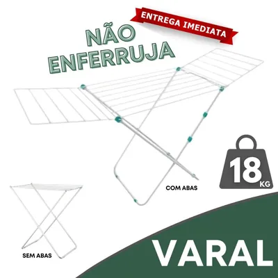 Varal de Chão Reforçado Inox Retrátil