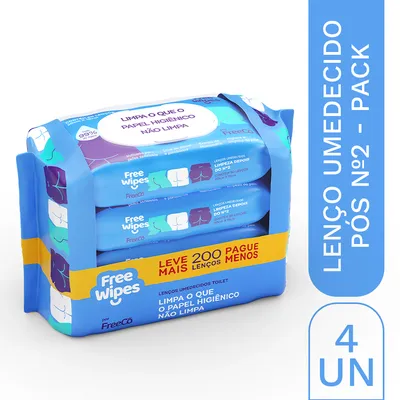 Promo Pack 4 Lenços Umedecidos Free
