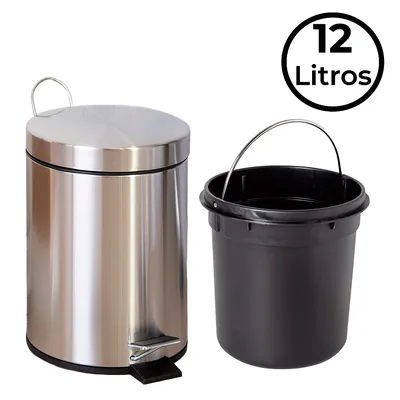Vittak Lixeira Inox 3L 5L Ou 12 Litros