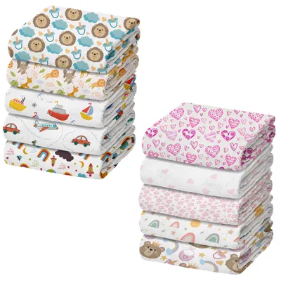 Pacote 5 Fraldas de Pano Luxo Marca