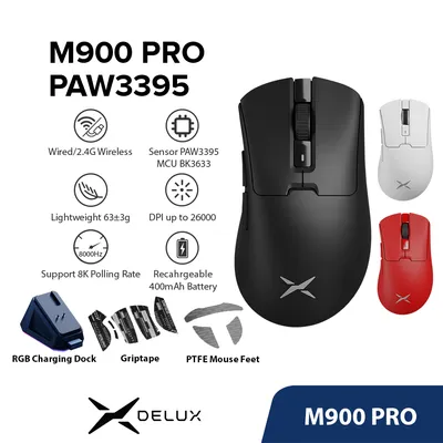 Delux M900 PRO Paw3395 Mouse para Jogos